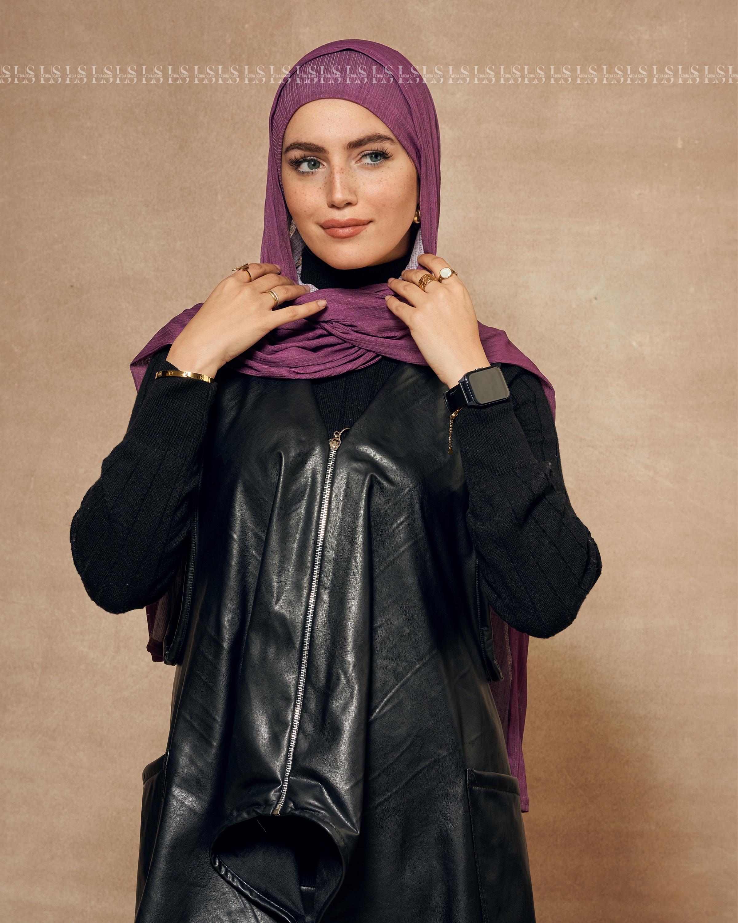 Purple hejab with bndana