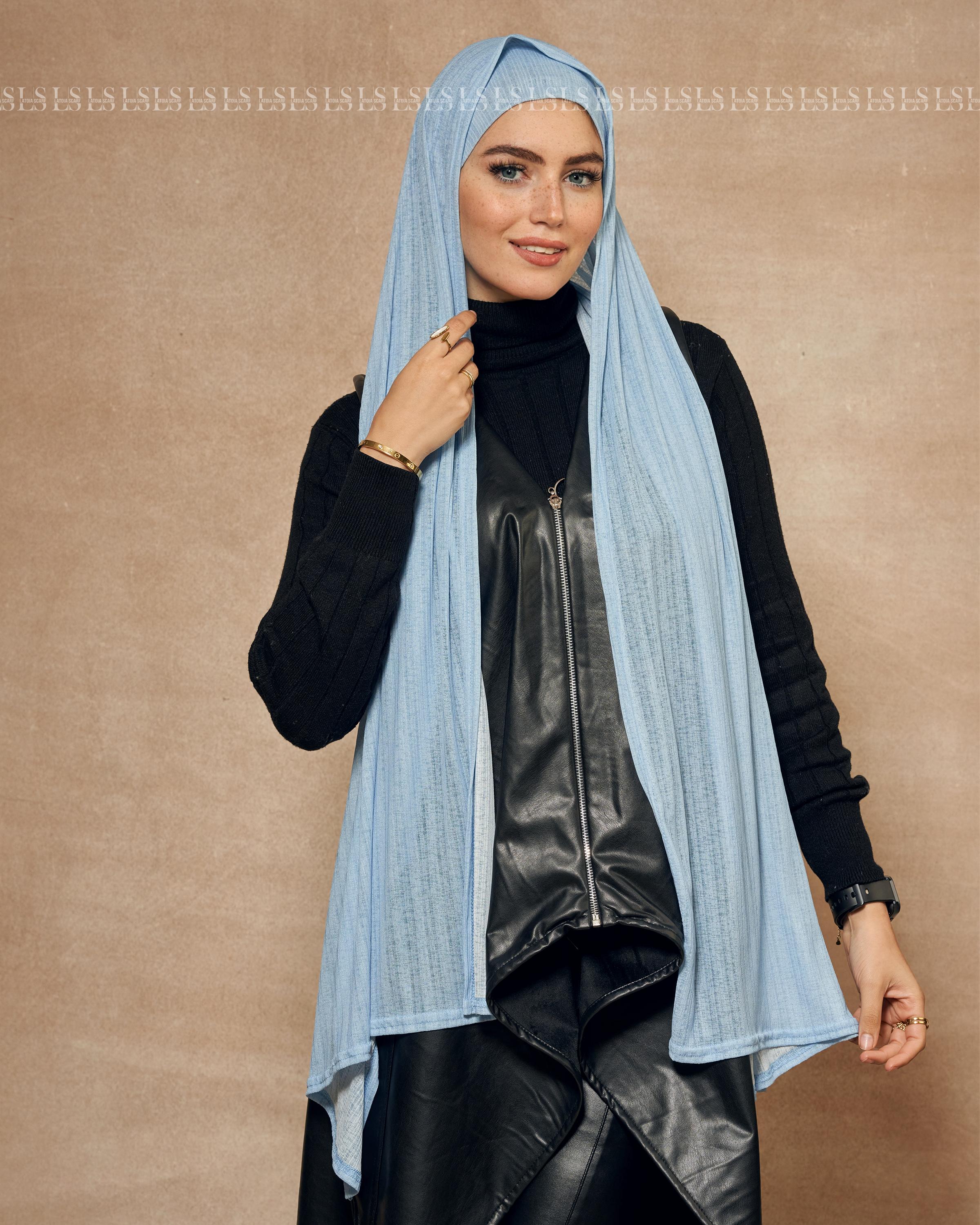 Light Blue hejab with bndana