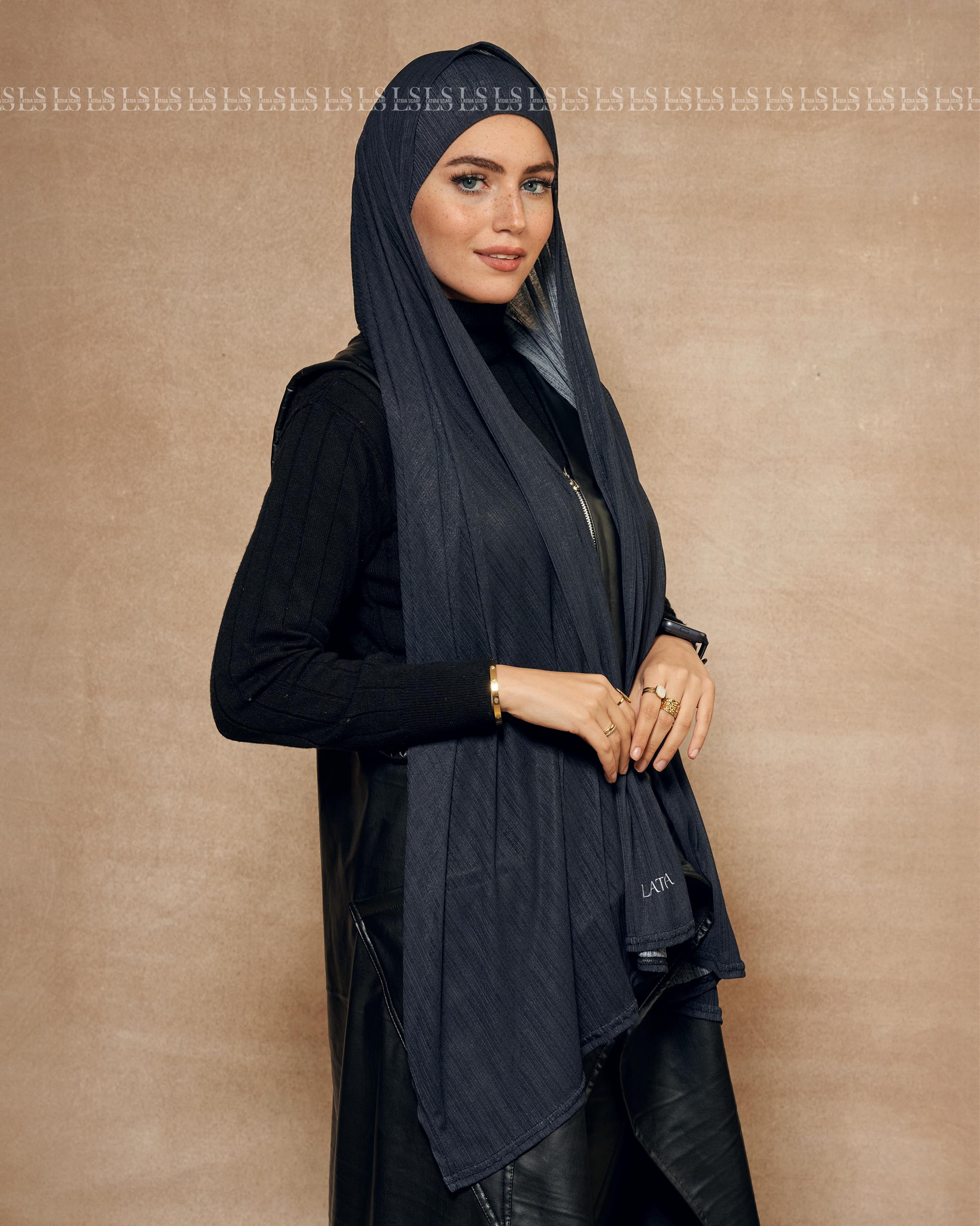 Navy Blue hejab with bndana