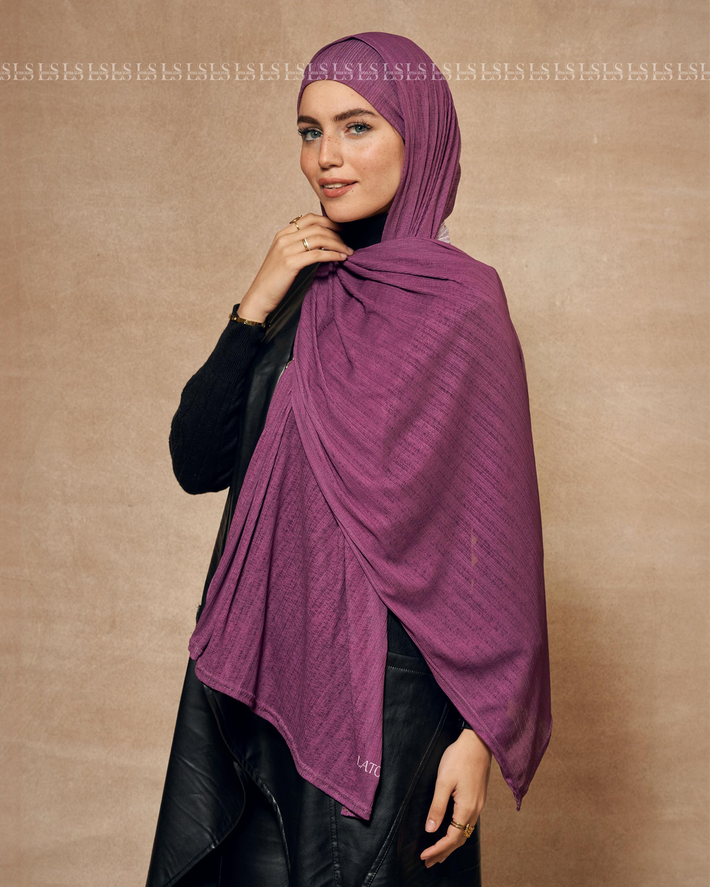 Purple hejab with bndana