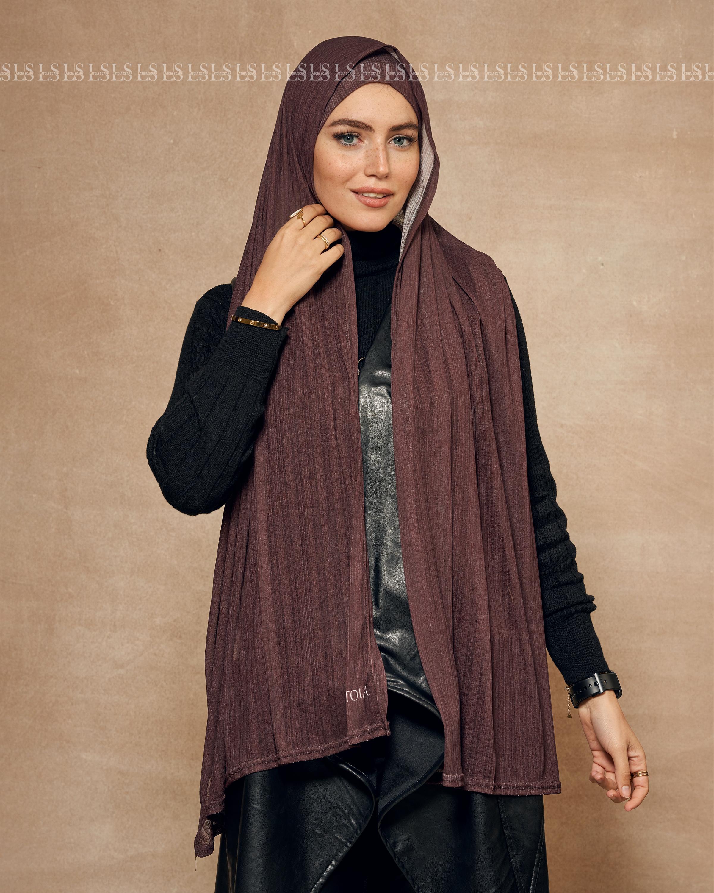 Brown hejab with bndana