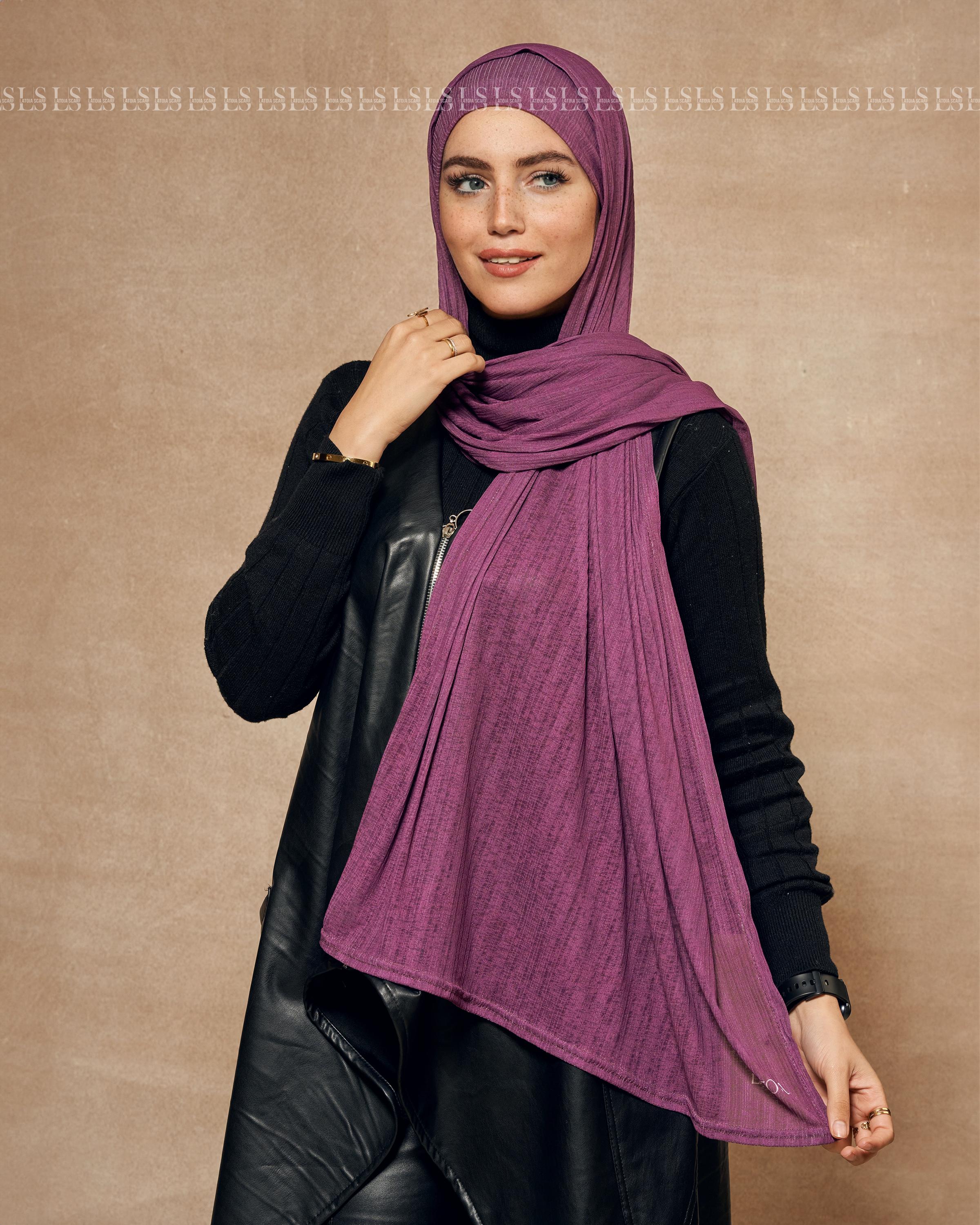 Purple hejab with bndana