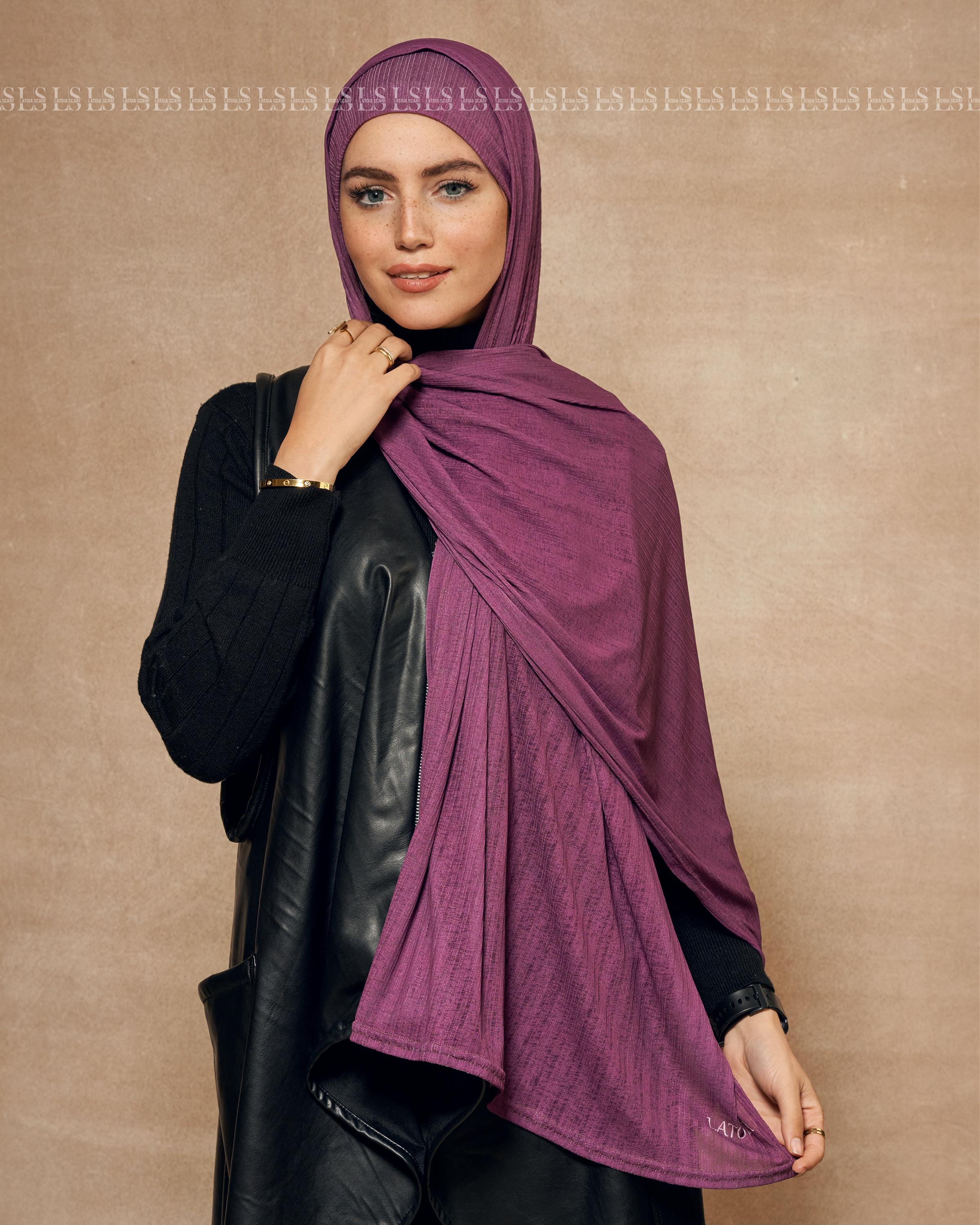 Purple hejab with bndana