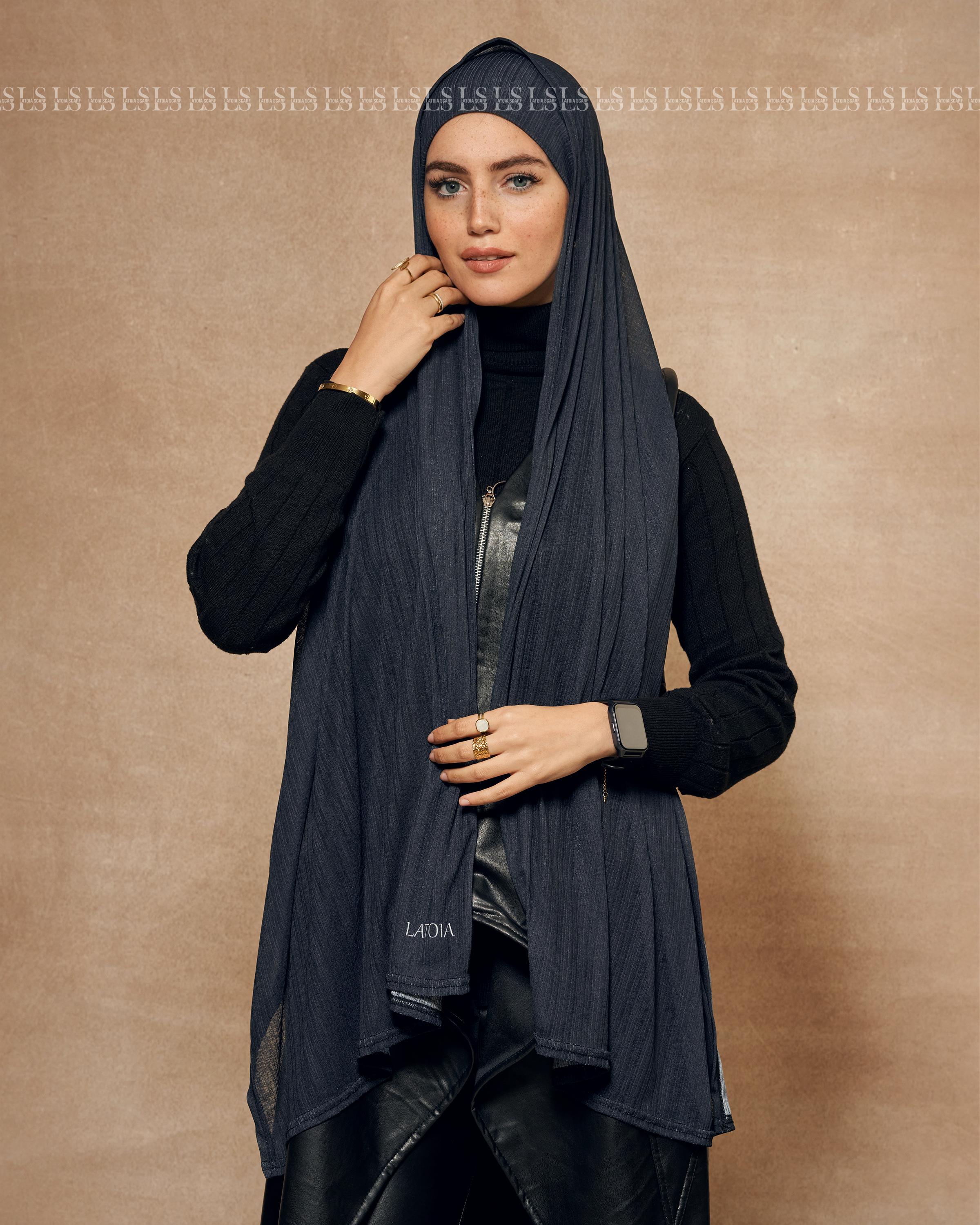 Navy Blue hejab with bndana