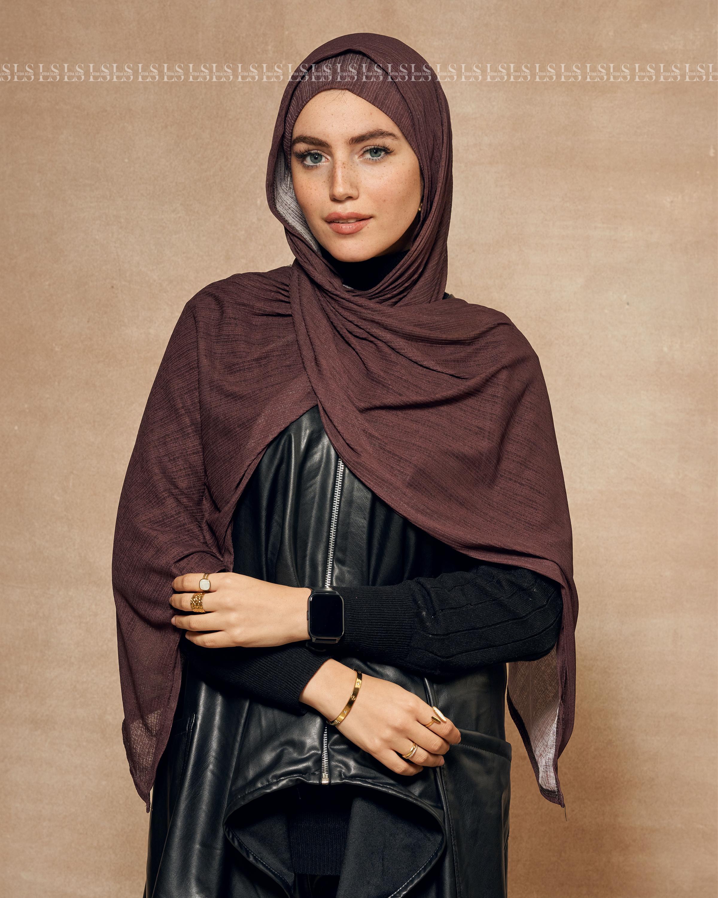 Brown hejab with bndana